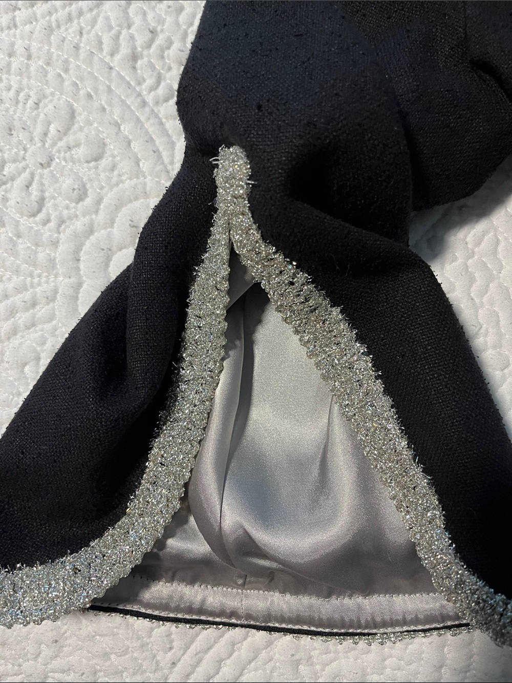 Black Jacket with Silver Trim - Women's Coat